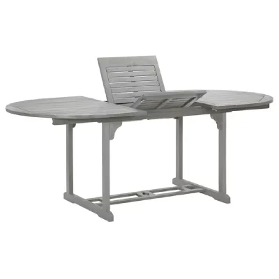 VIDAXL  Table de Jardin en Bois d'acacia Massif Gris 200 x 100 x 74 cm
