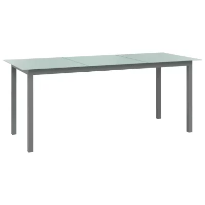 VIDAXL  table de jardin gris clair 190x90x74 cm aluminium et verre