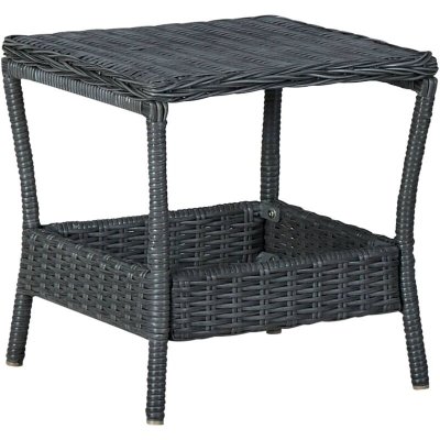 VIDAXL  table de jardin gris fonc&eacute; 45x45x46,5 cm r&eacute;sine tress&eacute;e 313306