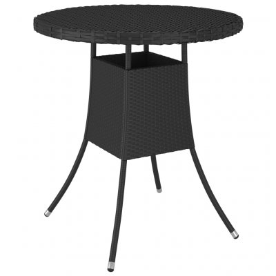 VIDAXL  - Table de jardin Noir 70x70x73 cm R&eacute;sine tress&eacute;e Noir