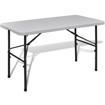 VIDAXL  - Table de jardin pliable 122 cm blanche en hdpe Blanc