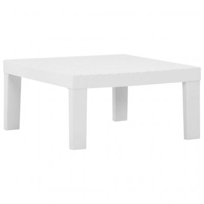 Vidaxl Table De Salon De Jardin Plastique Blanc