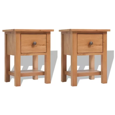 Vidaxl tables de chevet 2 pcs 36x30x47 cm bois de ch&ecirc;ne massif 3053416