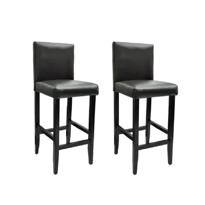 Vidaxl tabouret de bar 2 pcs cuir synth&eacute;tique noir 240071