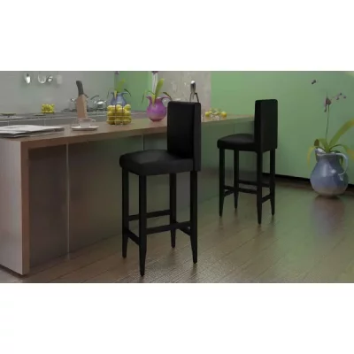 Vidaxl tabouret de bar 6 pcs cuir artificiel noir 160716