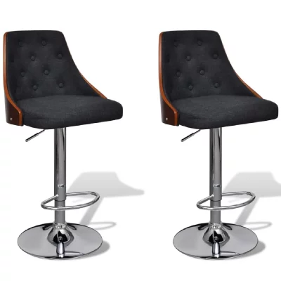 Vidaxl tabouret de bar &agrave; hauteur r&eacute;glable 2 pcs tissu 241056