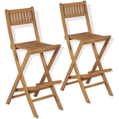 Vidaxl tabouret de bar d'ext&eacute;rieur 2 pcs teck 39,5 x 61 x 114 cm 43806