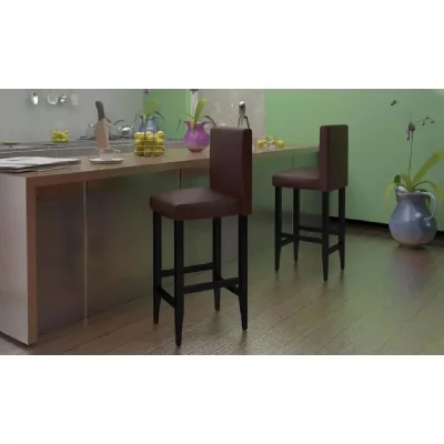 Vidaxl - Tabourets de bar 4 pcs Marron fonc&eacute; Similicuir Marron fonc&eacute;