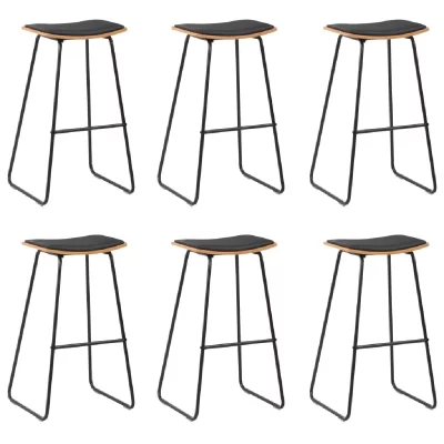 Vidaxl tabourets de bar lot de 6 noir similicuir 3054561
