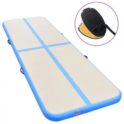 VIDAXL  tapis gonflable de gymnastique avec pompe 300x100x10cm pvc bleu
