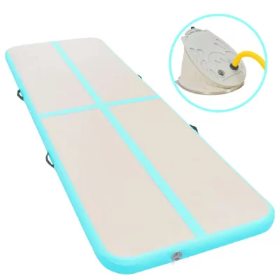 VIDAXL  Tapis Gonflable De Gymnastique Avec Pompe 400x100x10cm Pvc Vert