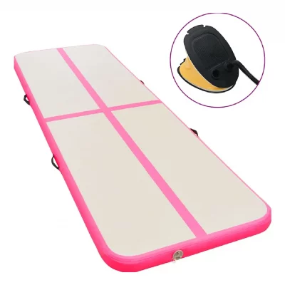 VIDAXL  tapis gonflable de gymnastique avec pompe 600x100x10cm pvc rose