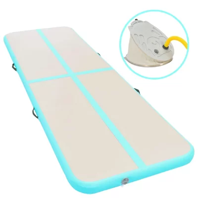 VIDAXL  tapis gonflable de gymnastique avec pompe 600x100x10cm pvc vert