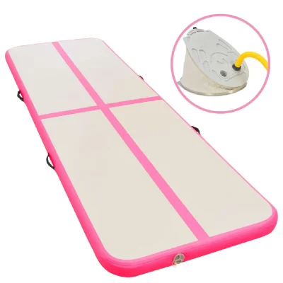 VIDAXL  tapis gonflable de gymnastique avec pompe 700x100x10cm pvc rose
