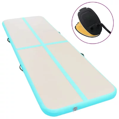 VIDAXL  tapis gonflable de gymnastique avec pompe 700x100x10cm pvc vert