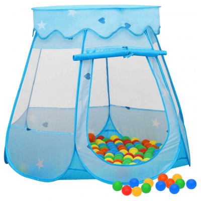 VIDAXL  tente de jeu pour enfants avec 250 balles bleu 102x102x82 cm