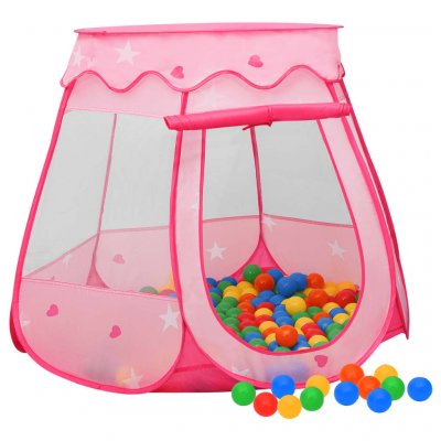 VIDAXL  tente de jeu pour enfants avec 250 balles rose 102x102x82 cm