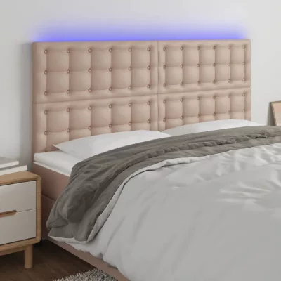 VIDAXL  t&ecirc;te de lit &agrave; led cappuccino 160x5x118128 cm similicuir