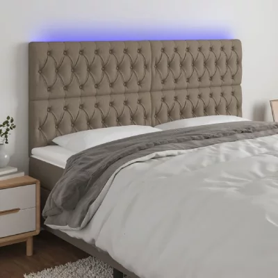 VIDAXL  t&ecirc;te de lit &agrave; led taupe 200x7x118128 cm tissu