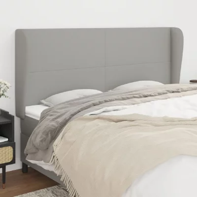 VIDAXL  t&ecirc;te de lit avec oreilles gris clair 163x23x118128 cm tissu