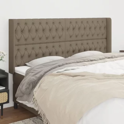 VIDAXL  t&ecirc;te de lit avec oreilles taupe 203x16x118128 cm tissu