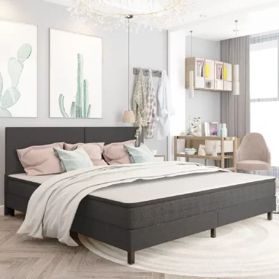 VIDAXL  t&ecirc;te de lit gris fonc&eacute; tissu 200x200 cm 287471