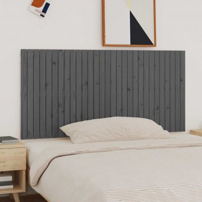 VIDAXL  t&ecirc;te de lit murale gris 185x3x90 cm bois massif de pin