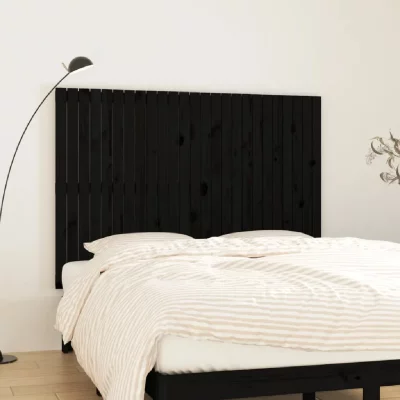 VIDAXL  t&ecirc;te de lit murale noir 159,5x3x110 cm bois massif de pin