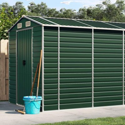 VIDAXL  Tuinschuur 191x895x198 cm gegalvaniseerd staal groen3188240 