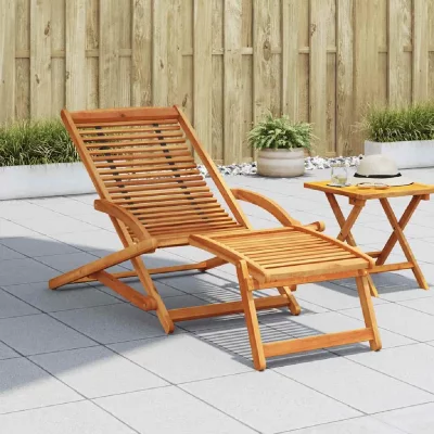 VIDAXL   Chaise de terrasse avec repose-pied Bois d'acacia solide