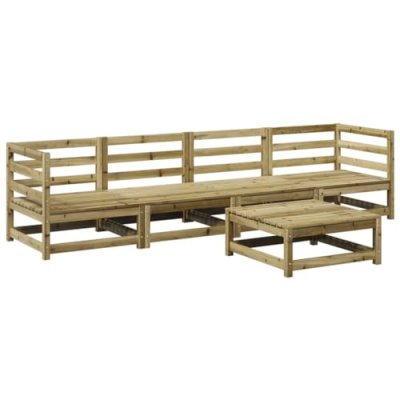 VIDAXL   Salon de jardin 5 pcs bois de pin impr&eacute;gn&eacute; Bois