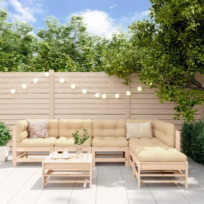 VIDAXL   Salon de jardin 7 pcs Bois de pin massif Bois