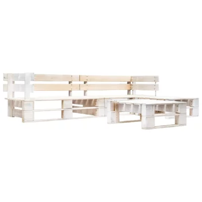 VIDAXL   Salon de jardin palette 4 pcs Bois Blanc