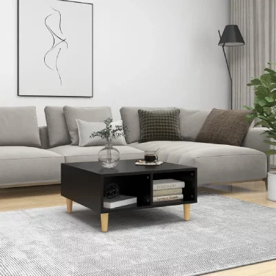 Vidaxl vidaXL Table basse Noir 60x60x30 cm Agglom&eacute;r&eacute;