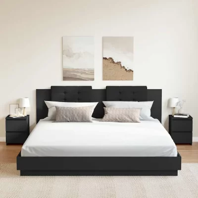 Vidaxl vidaXL Tables de chevet 2 pcs Noir 30 x 30 x 40 cm Agglom&eacute;r&eacute;
