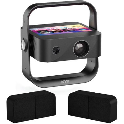 KYF Vid&eacute;oprojecteur Android 4K Wifi &eacute;cran 7' enceinte Bluetooth 20W
