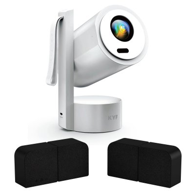 KYF Vid&eacute;oprojecteur Android 4K Wifi sur batterie enceinte Bluetooth 20W