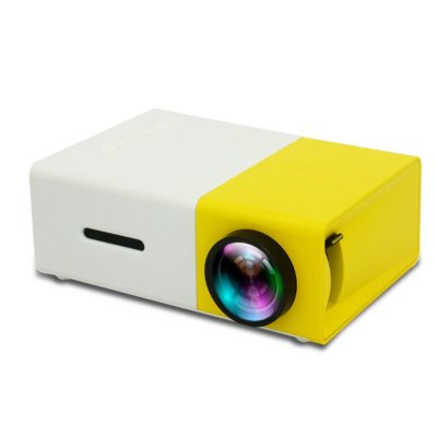YONIS Videoprojecteur LED Portable Mini Home Theater Avec T&eacute;l&eacute;commande 400 Lumens Jaune 