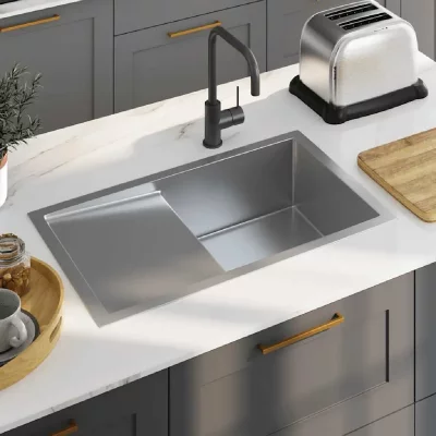 VIDAXL Vier de cuisine fait main Acier inoxydable - 