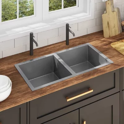 VIDAXL Vier de cuisine fait main Acier inoxydable  Argent