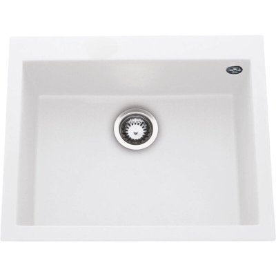 LUISINA Vier granit blanc  quadrille 1 bac 570x500 - blanc