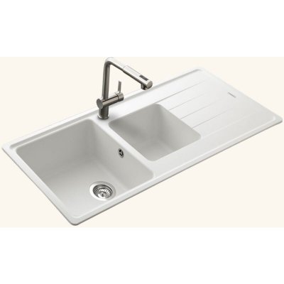 SCHOCK Vier granit blanc  element 2 bacs 1 &eacute;gouttoir - blanc