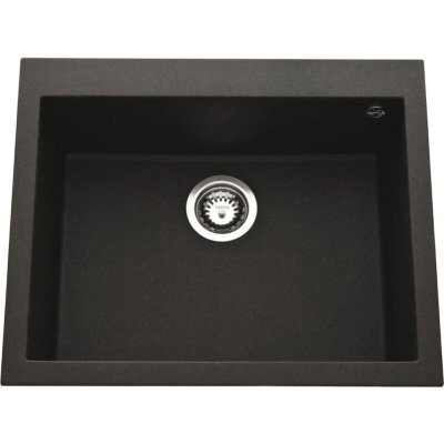 LUISINA Vier granit noir mouchet&eacute;  quadrille 1 bac 570x500 - noir