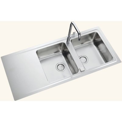 LUISINA Vier inox lisse  fagotto 2 bacs 1 &eacute;gouttoir - inox