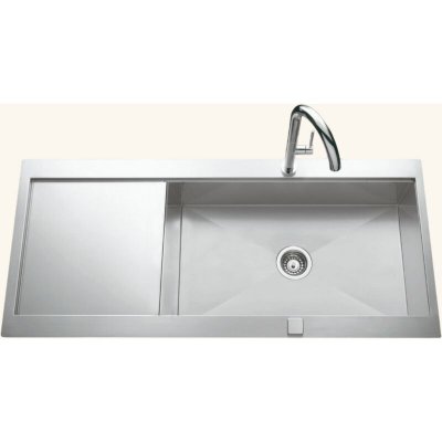 CUISISSIMO Vier inox lisse rikas 1 tr&egrave;s grand bac 1 &eacute;gouttoir - inox