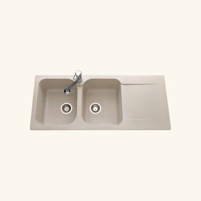 EWI Vier synth&egrave;se beige mouchet&eacute;  ziggy 2 bacs 1 &eacute;gouttoir - beige