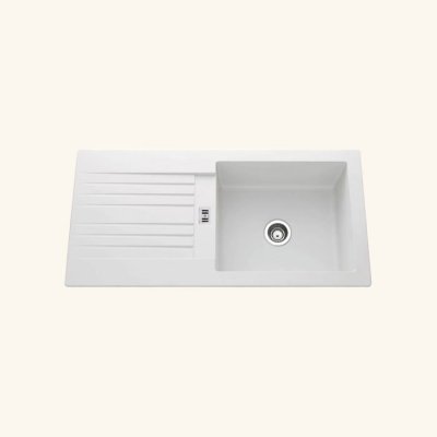 GENERIQUE Vier synth&egrave;se blanc pluton 1 grand bac 1 &eacute;gouttoir - blanc