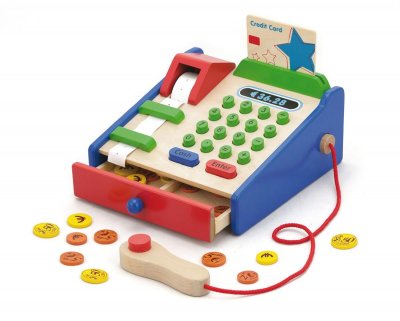 Viga Toys caisse enregistreuse pour jouets en bois 18 cm multicolore