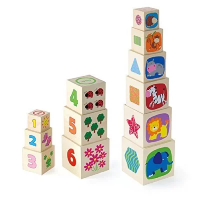VIGA TOYS  cube empilable 6 pi&egrave;ces multicolore
