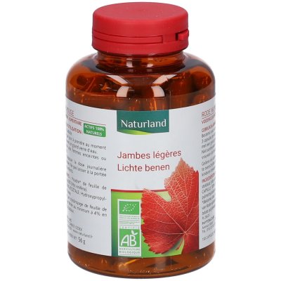 NATURLAND Vigne rouge bio, Jambes l&eacute;g&egrave;res 150 v&eacute;g&eacute;caps
